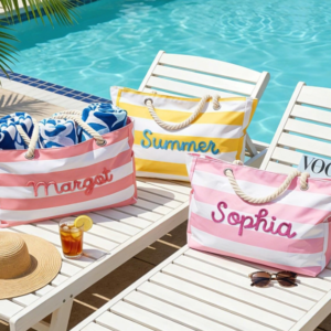 Beach Tote Bag with Zipper