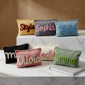 Chenille Letter Makeup Bag