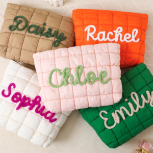 Quilted Nylon Makeup Bag